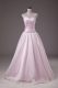 Customized Sleeveless Floor Length Beading Lace Up Quinceanera Gown with Baby Pink