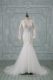 Sexy White Wedding Gown Tulle Brush Train Long Sleeves Lace