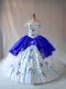 Custom Design Organza Sleeveless Floor Length 15th Birthday Dress and Embroidery and Ruffles