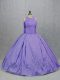 Free and Easy Sleeveless Zipper Floor Length Embroidery Sweet 16 Quinceanera Dress