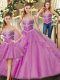 Floor Length Lilac 15 Quinceanera Dress Sweetheart Sleeveless Lace Up