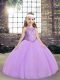 Hot Sale Sleeveless Beading Lace Up Pageant Gowns For Girls