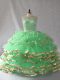 Scoop Sleeveless Organza Quinceanera Dress Beading and Ruffles Lace Up