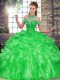 Graceful Sleeveless Beading and Ruffles Lace Up Quinceanera Dress