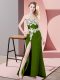 Smart Floor Length Olive Green Prom Evening Gown Sweetheart Sleeveless Zipper