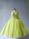 Popular Yellow Green Long Sleeves Tulle Lace Up Quinceanera Gown for Sweet 16 and Quinceanera