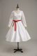 Affordable White Long Sleeves Satin Clasp Handle Bridal Gown for Wedding Party