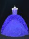 Glittering Sleeveless Lace Up Floor Length Beading and Appliques and Embroidery and Pick Ups Ball Gown Prom Dress
