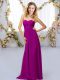 Enchanting Sweetheart Sleeveless Bridesmaid Dress Floor Length Beading Purple Chiffon