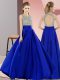High End Royal Blue Elastic Woven Satin Backless Scoop Sleeveless Floor Length Oscars Dresses Beading
