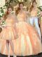 Noble Orange Sweetheart Neckline Beading and Ruffles Ball Gown Prom Dress Sleeveless Lace Up