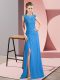 Pretty Scoop Sleeveless Chiffon Prom Evening Gown Lace and Appliques Zipper