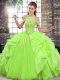 Ball Gowns Beading and Ruffles Quinceanera Dress Lace Up Organza Sleeveless Floor Length