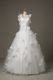 Captivating White Lace Up Wedding Dresses Hand Made Flower Sleeveless Floor Length