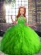 Sweet Tulle Sleeveless Floor Length Pageant Dress for Teens and Beading and Ruffles