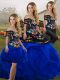 Classical Floor Length Royal Blue Quinceanera Dress Off The Shoulder Sleeveless Lace Up