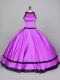 Lilac Ball Gowns Ruching Sweet 16 Dress Zipper Satin Sleeveless Floor Length