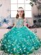 Hot Selling Sleeveless Lace Up Floor Length Beading and Ruffles Child Pageant Dress