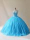 Sleeveless Court Train Lace Up Floor Length Beading and Appliques Sweet 16 Quinceanera Dress