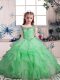 Lace Up High School Pageant Dress Beading and Ruffles Sleeveless Floor Length