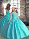 Customized Sleeveless Lace Up Floor Length Beading and Ruching Pageant Gowns For Girls