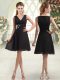 Mini Length Zipper Evening Dress Black for Prom and Party with Beading