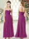 Fitting Purple Sleeveless Chiffon Zipper Dress for Prom for Prom and Party