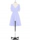 Exquisite Chiffon Short Sleeves Mini Length Homecoming Dress and Ruching
