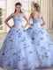 Colorful Floor Length Lavender Quinceanera Dresses Sweetheart Sleeveless Lace Up