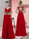 Fantastic Red Prom Dresses Sweetheart Sleeveless Sweep Train Lace Up