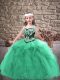 Fashion Tulle Sleeveless Floor Length Kids Formal Wear and Embroidery and Ruffles