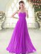 Purple Sleeveless Beading Floor Length Prom Evening Gown