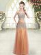 Fitting Orange Sleeveless Tulle Zipper Prom Dresses for Prom and Party