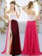 Multi-color Sleeveless Chiffon Zipper Quinceanera Court Dresses for Prom and Party and Wedding Party