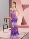 Popular Floor Length Lace Up Prom Party Dress Eggplant Purple for Prom and Party with Sequins