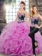 Sweep Train Ball Gowns Quince Ball Gowns Lilac Sweetheart Tulle Sleeveless Floor Length Lace Up