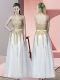 Sweetheart Sleeveless Prom Dresses Floor Length Beading White Tulle