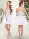 Artistic Sweetheart Sleeveless Prom Dress Mini Length Beading White Tulle