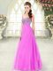 Delicate Pink A-line Sweetheart Sleeveless Tulle Floor Length Lace Up Beading Prom Evening Gown