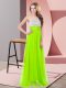 Empire Chiffon Scoop Sleeveless Sequins Floor Length Side Zipper Dress for Prom