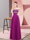 Artistic Empire Prom Party Dress Fuchsia Strapless Chiffon Sleeveless Floor Length Zipper