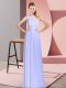Baby Blue Empire Ruching Prom Evening Gown Lace Up Chiffon Sleeveless Floor Length
