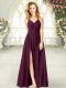 Pretty Burgundy Sleeveless Chiffon Zipper Womens Evening Dresses for Prom and Party