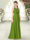 Glorious Olive Green Scoop Neckline Lace Homecoming Dress Sleeveless Backless