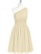 Custom Design Chiffon Sleeveless Mini Length Dress for Prom and Belt
