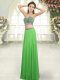 Discount Floor Length Backless Dress for Prom Green for Prom and Party with Beading