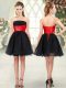 Best Selling Black Lace Up Strapless Beading Prom Dresses Organza Sleeveless