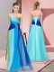 Pretty Floor Length Empire Sleeveless Multi-color Prom Gown Lace Up