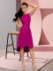 Fuchsia Scoop Lace Up Belt Homecoming Dress Sleeveless
