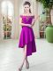 Top Selling Purple Sleeveless Satin Zipper for Prom and Party